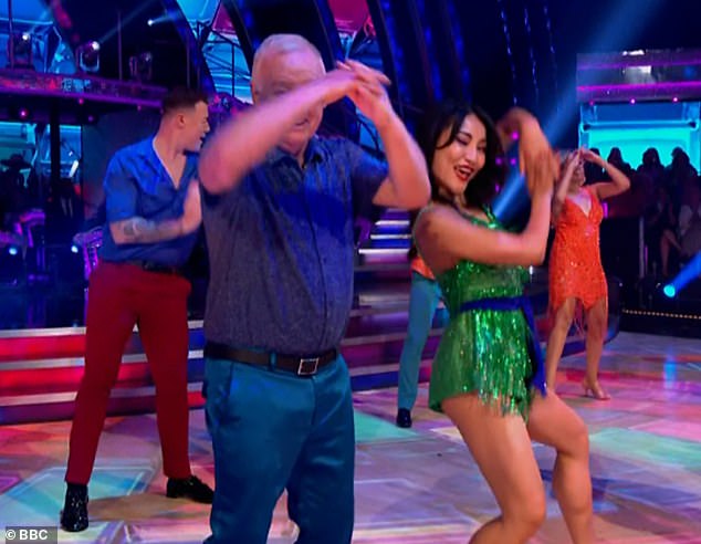 Dance shows: Meanwhile at the other end of the scale, Les Dennis, 69, failed to impress while others said it was too early to rule him out (Les Dennis pictured with professional partner Nancy Xu)