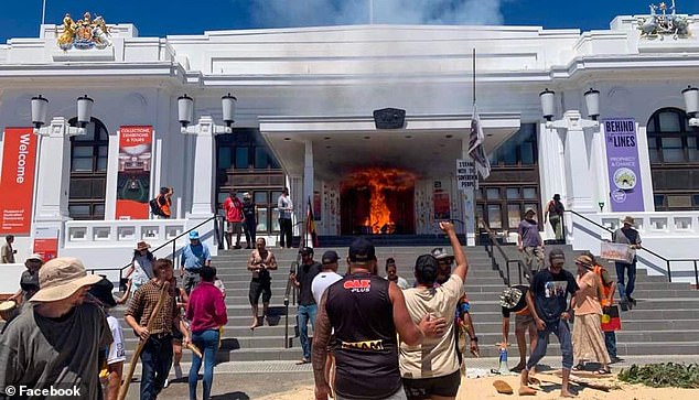 Shillingsworth was accused of being a leader of the group that had camped near the Aboriginal Tent Embassy and damaged the Old Parliament House (above)