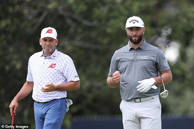 Garcia (left) is the European Tour's all-time leading scorer at the Ryder Cup after surpassing Nick Faldo in 2021 by winning all three of his matches at Whistling Straits