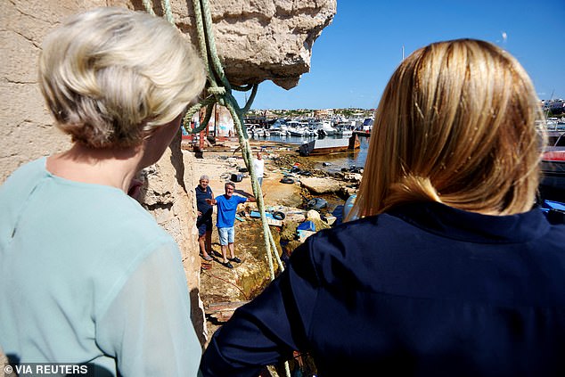 The pair toured the island and spoke to locals about their experiences with the current migration crisis