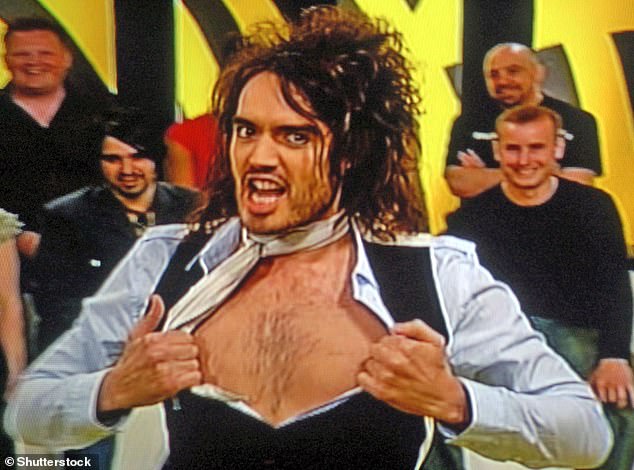 Scary: Russell, now 48, is currently facing allegations of sexual assault and abusive and predatory behavior between 2006 and 2013. Pictured: Russell Brand hosting Big Brother's Little Brother in May 2006