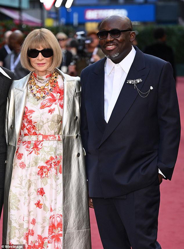 Ms Nnadi replaces outgoing editor-in-chief Edward Enninful (pictured with Anna Wintour)