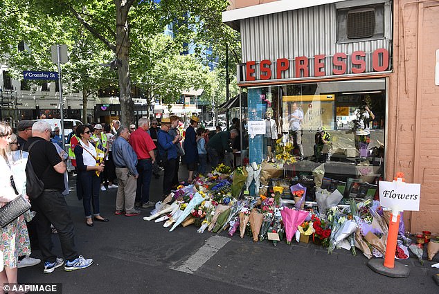 The Bourke Street terrorist attack in November 2018 led to an outpouring of tributes to Sisto Malaspina, co-owner of Pellegrini's Espresso Bar (pictured)