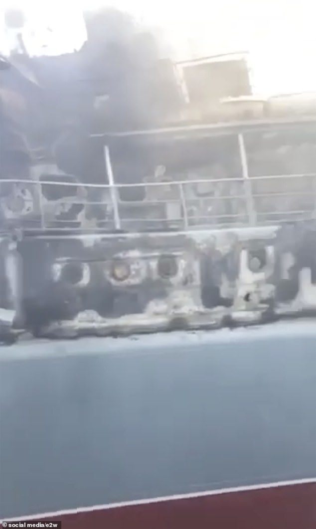 Massacre on Putin's large warship Minsk, after a Ukrainian missile attack on the Sevastopol shipyard