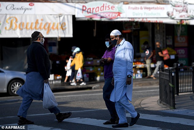 Foreigners are moving en masse to a cluster of suburbs in Sydney (pictured Lakemba in the city's south-west) and Melbourne, as immigration soars to record levels and rents skyrocket