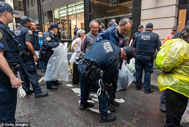 The protest coincided with the United Nations General Assembly, which will discuss climate goals