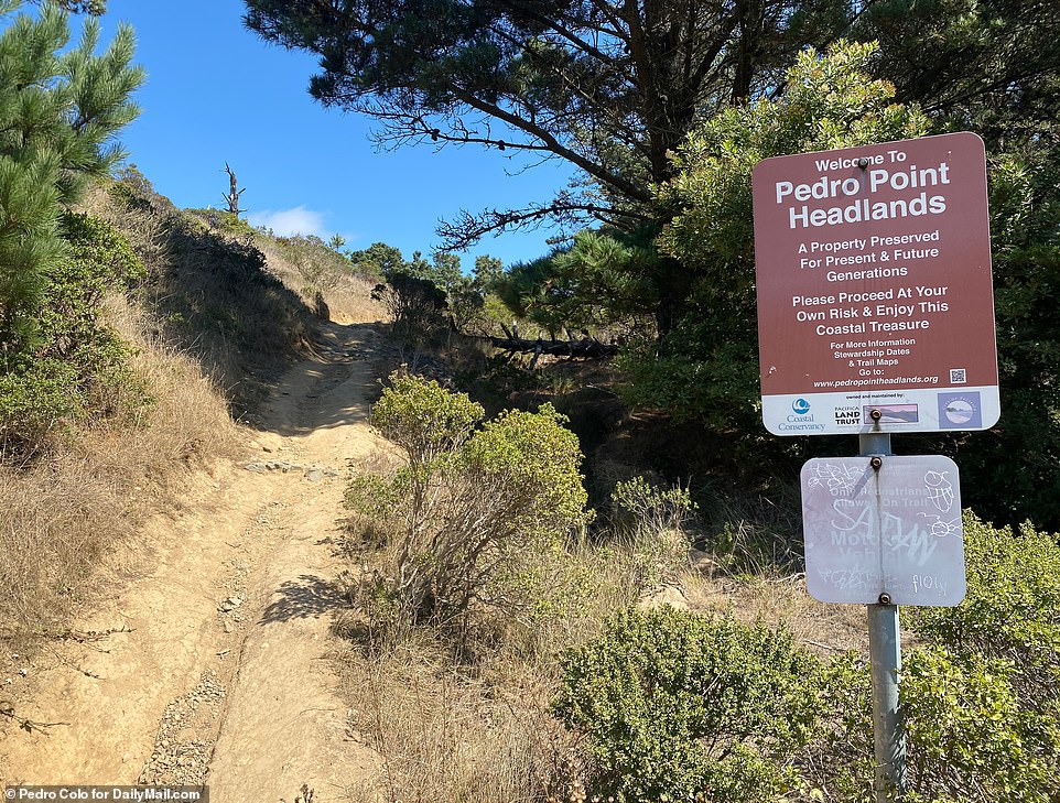 To reach the cliff above the house, you'll need to hike 1.5 miles on rugged trails – with the nearest access via the Pacific Coast Highway, near the entrance to the Devil's Slide Trail