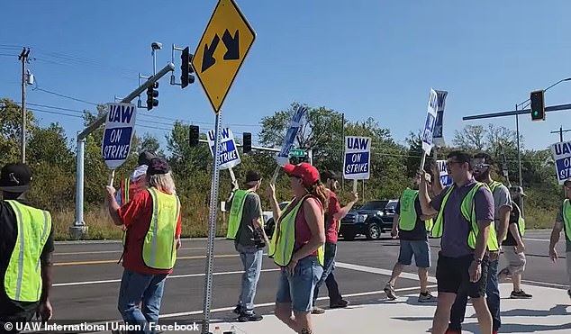 Picketers chant 