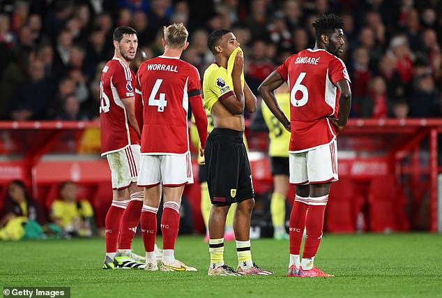 Foster then found himself in hot water after elbowing Yates in stoppage time of the match