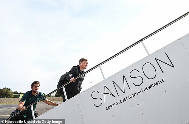 Eddie Howe and his players were delayed due to a storm that disrupted their preparations