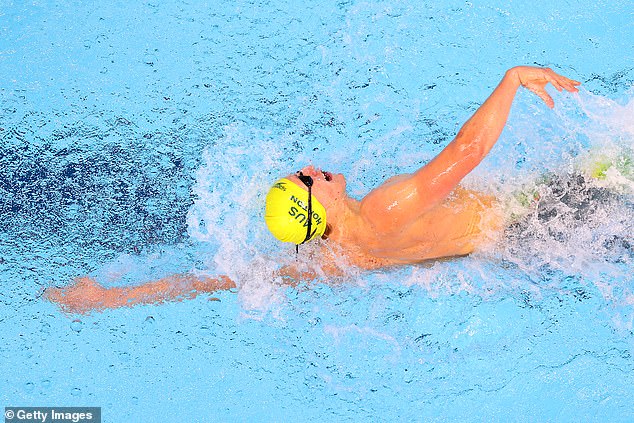 The athlete, who won gold in the 400m freestyle at the previous Games in Rio de Janeiro, was dropped from the team for the final, where Australia claimed bronze behind Great Britain and Russia.  Pictured during the devastating heat