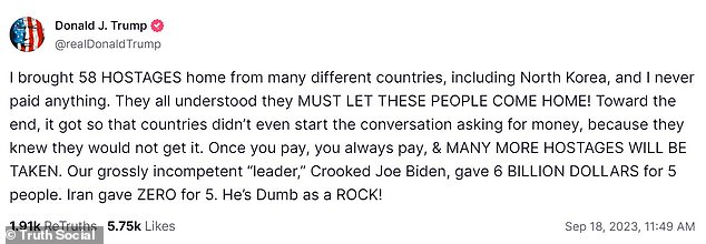 1695075310 783 Trump calls Biden dumb as a rock and Republicans accuse