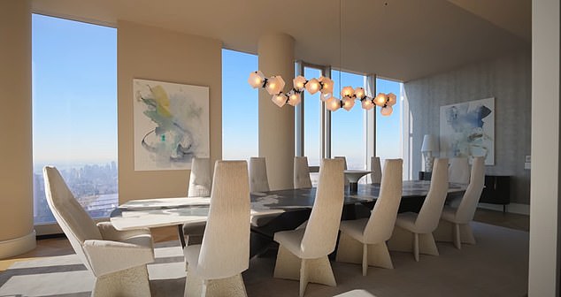 One floor of the penthouse is “designed for hosting large gatherings and events,” according to the listing