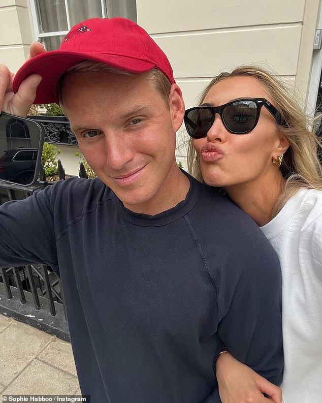 Time out: The former Made In Chelsea star who is married to Jamie Laing, 34, is not pictured with her husband and has not appeared on their podcast Newlyweds for weeks