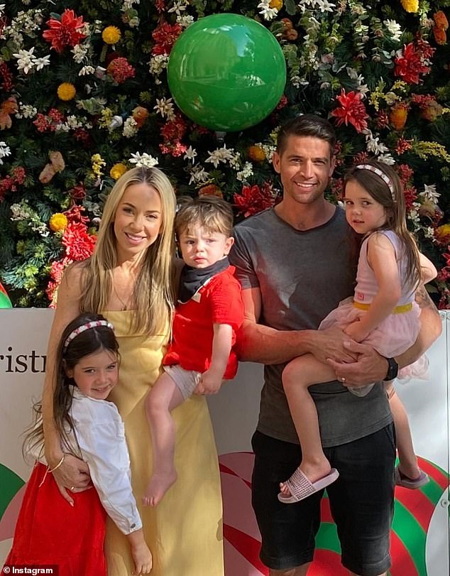 “We've got some exciting things coming up that we've been working on for a while,” Rachel said.  (Rachel and Ryan pictured with their three children; Eveleigh, six, Mila, four, and son Tommy, two)