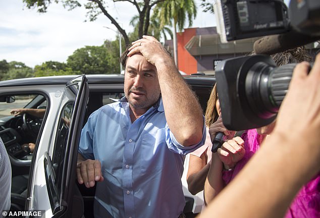 Matt Wright pictured arriving at Darwin Local Court in November amid allegations over the helicopter crash investigation