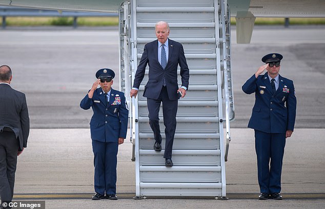 President Joe Biden arrived in New York on Sunday evening ahead of the UN General Assembly and took part in fundraising on Monday evening