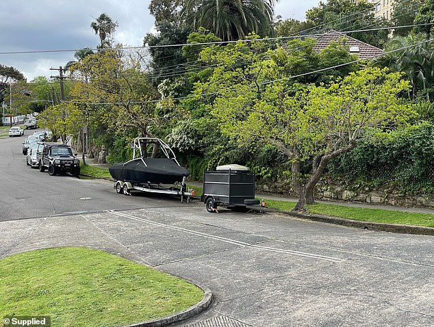 It's not the first time boats and trailers parked on the street (previous example pictured) have enraged Mosman locals