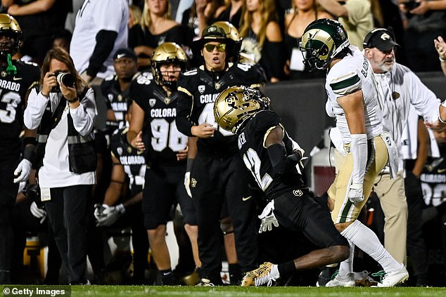 Travis Hunter (12), one of Colorado's top players, will reportedly be out for three weeks