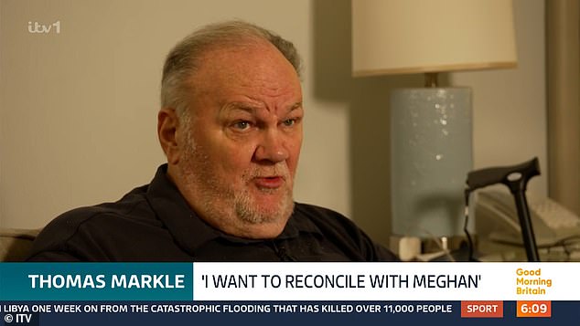 Meghan's father, 79, appeared on Good Morning Britain in an exclusive interview about his daughter and Prince Harry