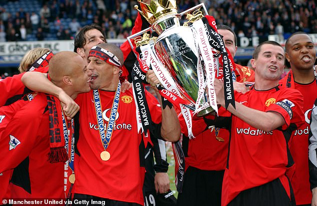 Ferdinand (second from left) and his former Man United teammates visited Rosso for Christmas parties