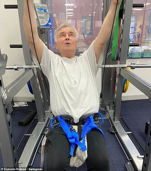 Working on it: Eamonn has been training hard with specialists during his year-long recovery from a string of health problems