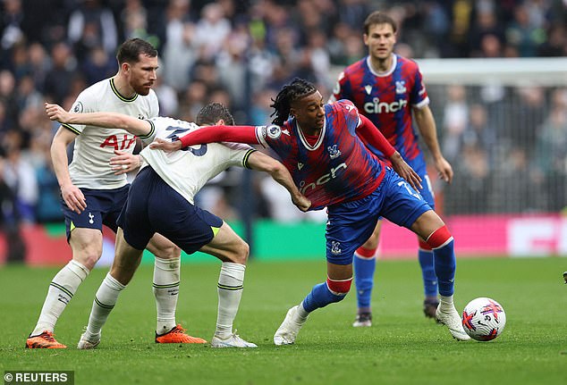 The France Under-21 international (right) has not yet played for Palace this season