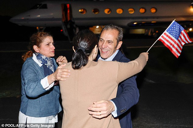 Emad Shargi is welcomed home by family and friends in Virginia on Tuesday morning