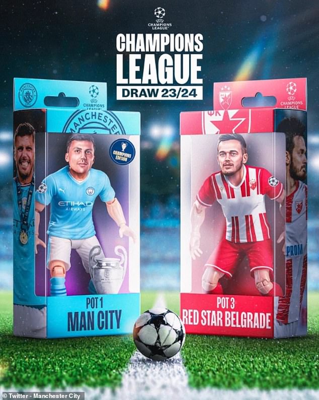 Man City had removed Crvena Zvezda's sponsor from the shirt in a social media post