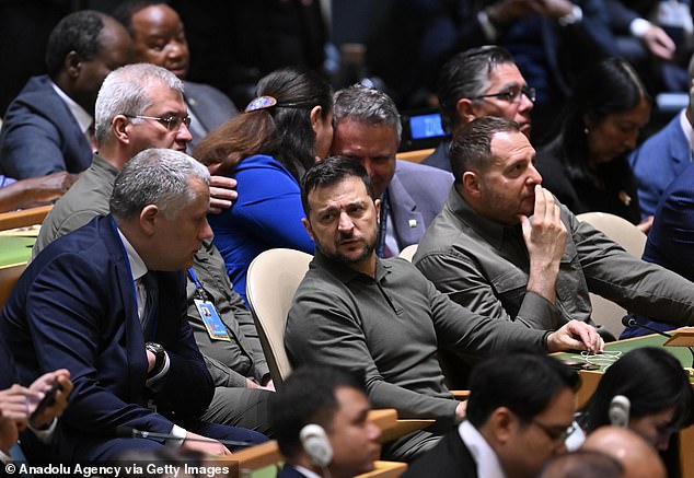 Ukrainian President Volodymyr Zelensky watched as President Joe Biden told the United Nations General Assembly that no nation is safe if the world allows Ukraine to be 