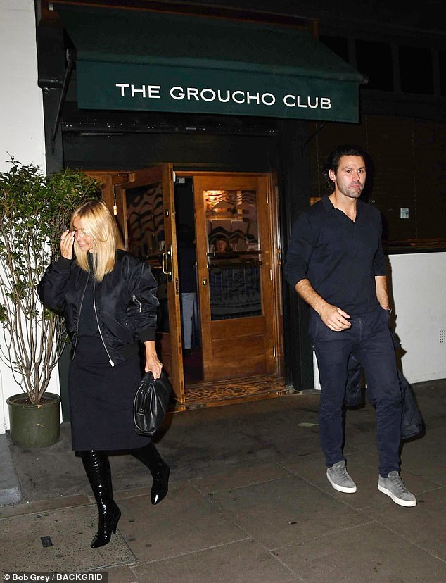 Coming out: Louise made her first public appearance with her new boyfriend Drew in London on Monday