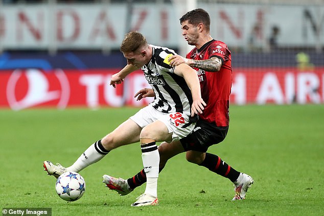 Young Elliot Anderson was given the opportunity to come off the bench at San Siro