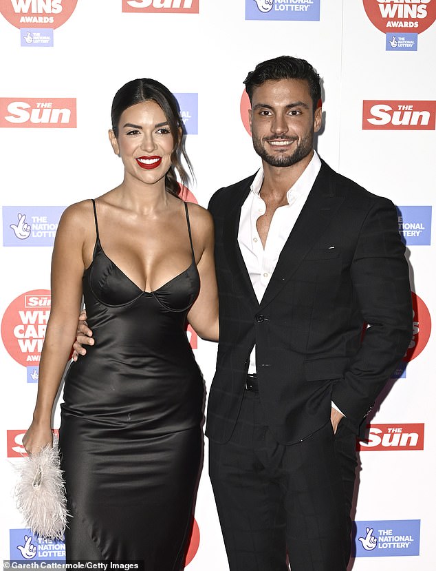 All smiles: The Love Island stars, who shot to fame after winning the ITV2 dating show together last summer, announced their split in June after an 11-month relationship.