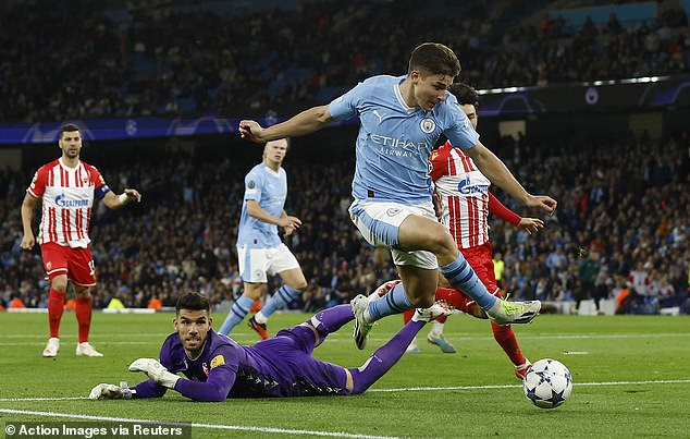 However, it didn't last long as City's Julian Alvarez equalized a minute into the second half.