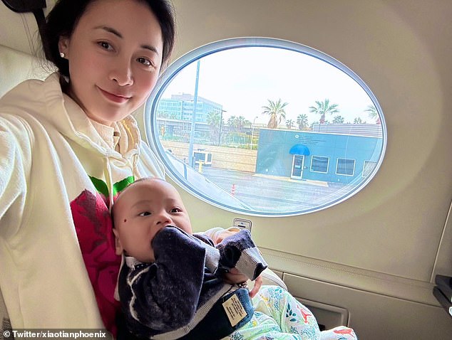 Fu's last post on X, on April 10 this year, showed her on a plane with her baby, Er-Kin.