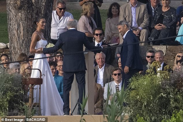 The Seinfeld co-creator pictured celebrating the wedding in Saint-Tropez on May 27 last year