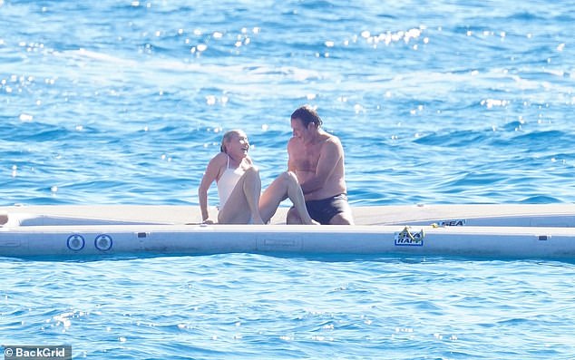 Meanwhile, other of Richard's friends were having the time of their lives having fun on the inflatable platform.