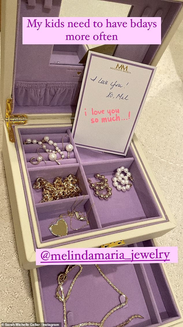 Gift!  Sarah shared a photo of a gifted jewelry box and joked: 