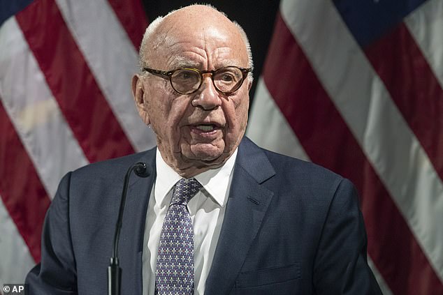 It purports to give readers a behind-the-curtains look at how the media company handled issues like the Dominion libel lawsuit, post-election clashes with Donald Trump, Carlson's firing and the Murdoch family drama.  Pictured: Rupert Murdoch