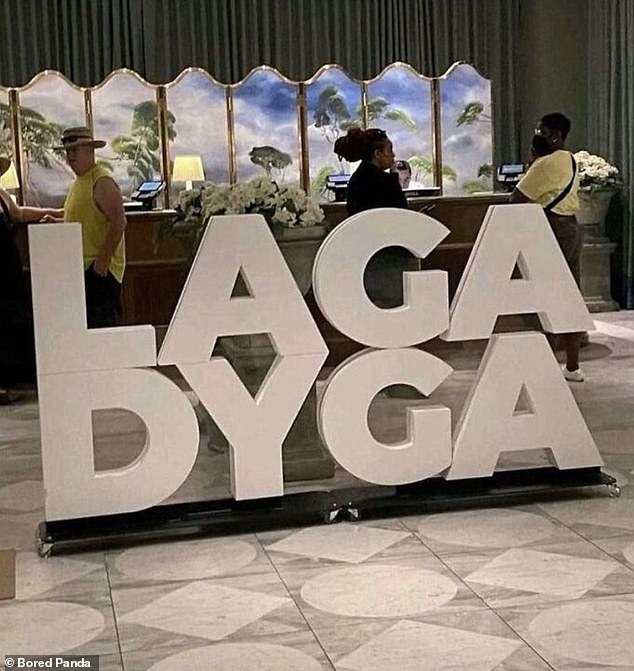 While many wondered what LAGA DYGA was, only designers know that it's supposed to say Lady GAGA.