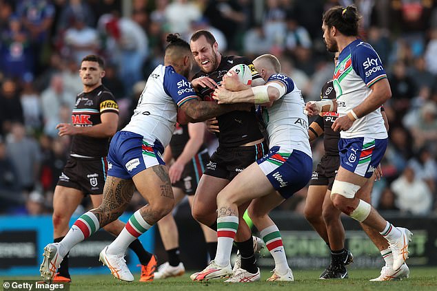 Penrith's last outing was a 30-6 demolition of the New Zealand Warriors (pictured) and they are widely tipped to win their third consecutive premiership.