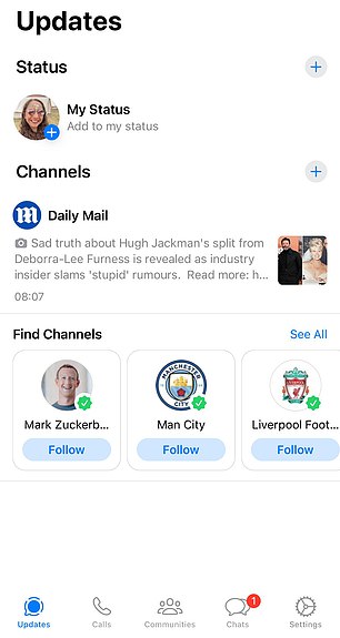 WhatsApp channels on iPhone