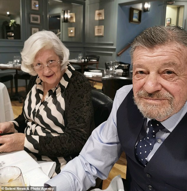 His wife Doreen (pictured together), 80, asked reception staff to call 999 immediately, but the call handler said no ambulance was available.