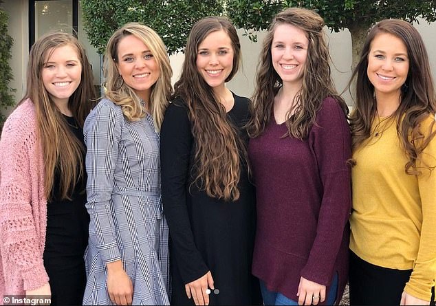 Older Duggar daughters include, from left: Joy-Anna, 25;  Jinger, 29 years old;  Jessa, 30 years old;  Jill, 32;  and Jana, 33 years old