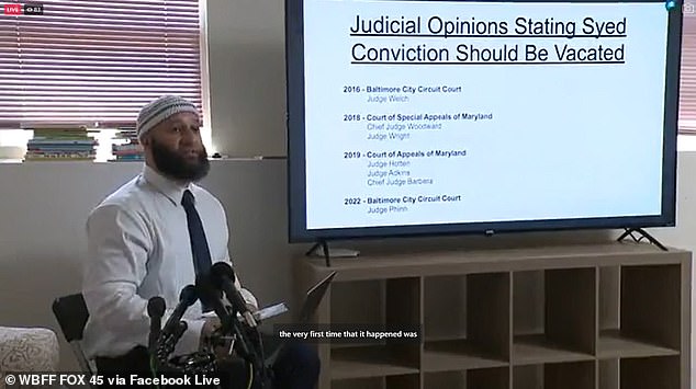 On Tuesday, Syed sat down with his mother and brother at the family home in Windsor Mill for an impromptu news conference - held without a spokesperson or lawyer.