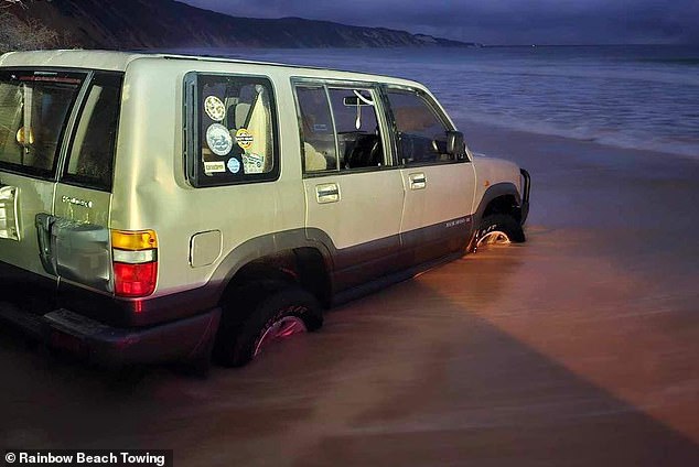 Footage of the error was uploaded to Facebook, where social media users criticized the driver for taking a risk by driving through the waves at high tide.