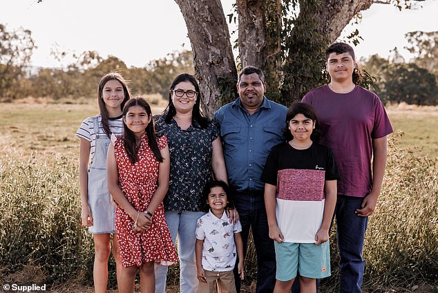 Corrine is pictured with her mother Jodie, father Monty and four siblings.  The family is now mourning the loss of the 13-year-old