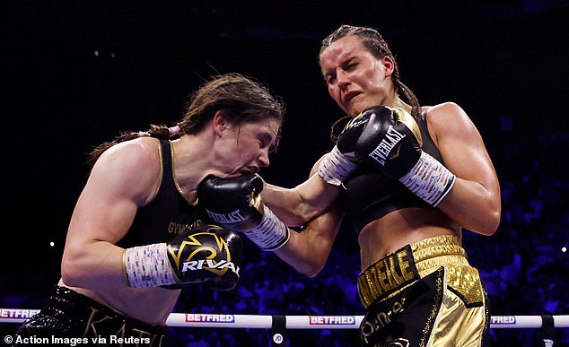 Dubois is ready to move up in weight to compete against Katie Taylor (left) and Chantelle Cameron (right) in the future.