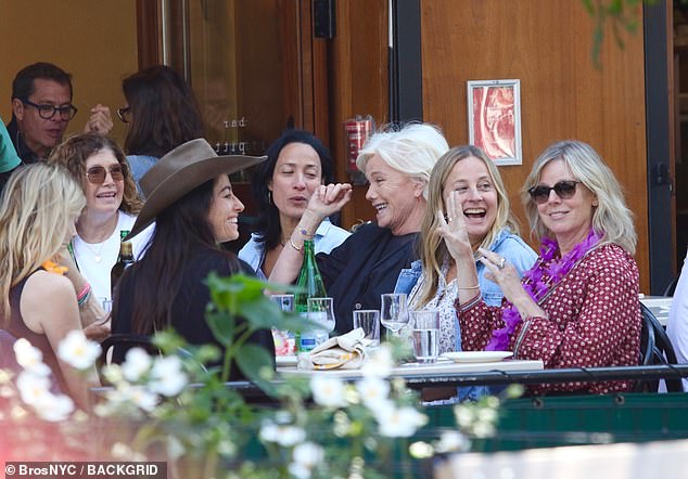 Laugh out loud: Deborra was seen laughing while having lunch with her girlfriends