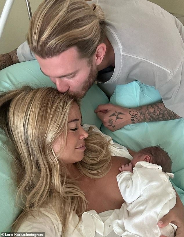 Delighted: The couple confirmed the birth of their daughter Aria in a series of Instagram posts last month